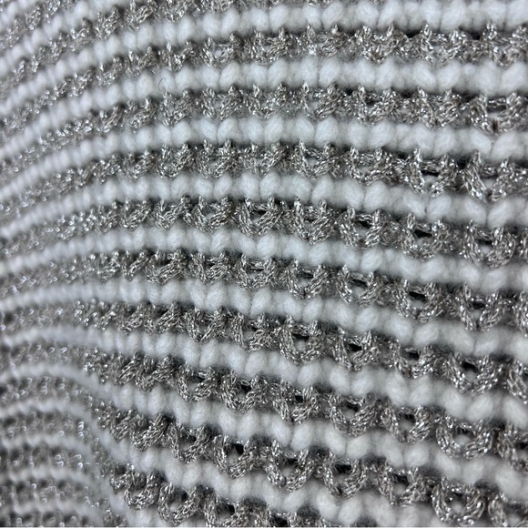 BRUNELLO CUCINELLI WOMEN LUREX STRIPPED WOOL CASHMERE SWEATER BEIGE XXL - Picture 11 of 11